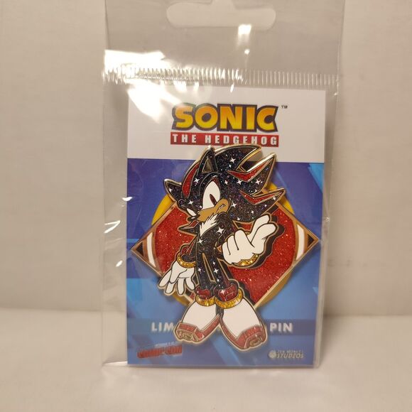 Sonic The Hedgehog & Shadow Limited Edition Sparkle Series Enamel Pins Set Of 2 - Picture 2 of 4